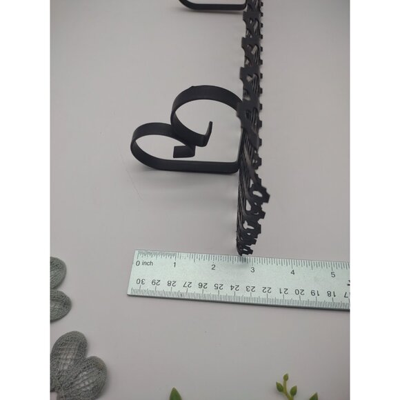 Vintage 1970s Pair of Black 14" Long Metal Clover Lattice Cutout Shelves - Picture 10 of 16